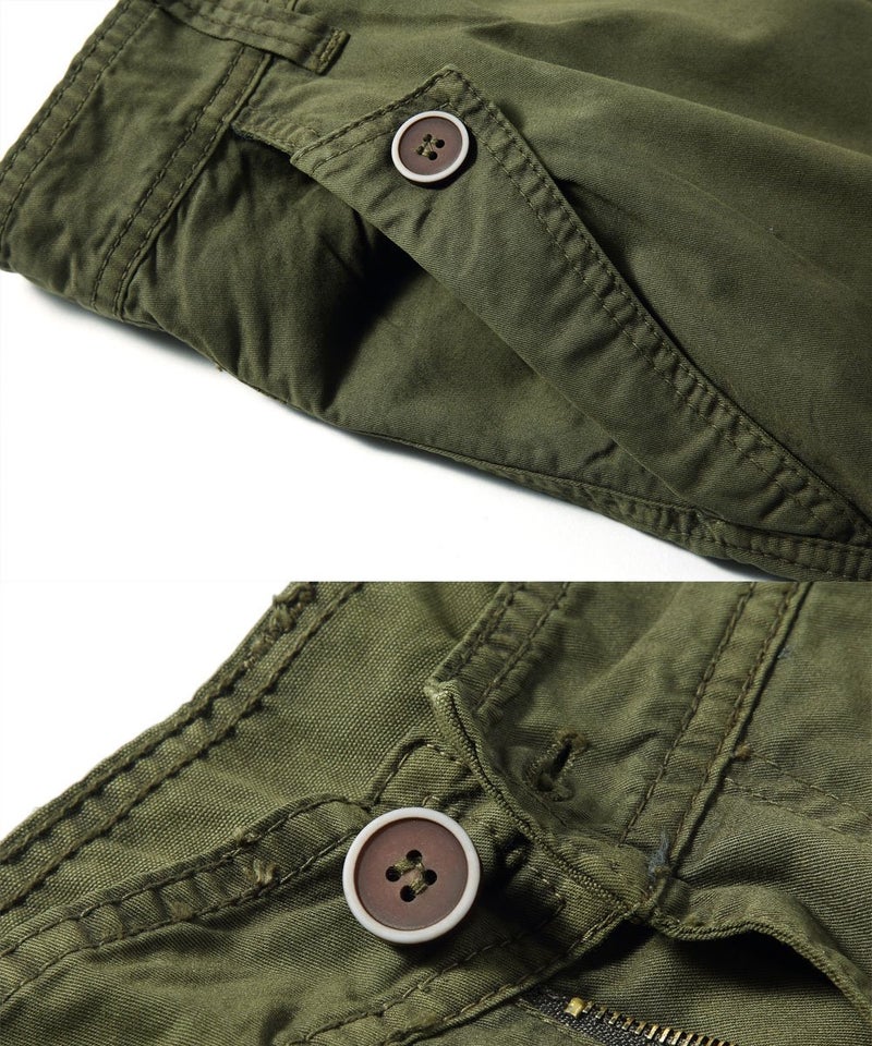 FOURSTEEDS Women's Casual Fitted Multi-Pockets Camouflage Twill Bermuda Cargo Shorts Army Green US 8 - Image 3